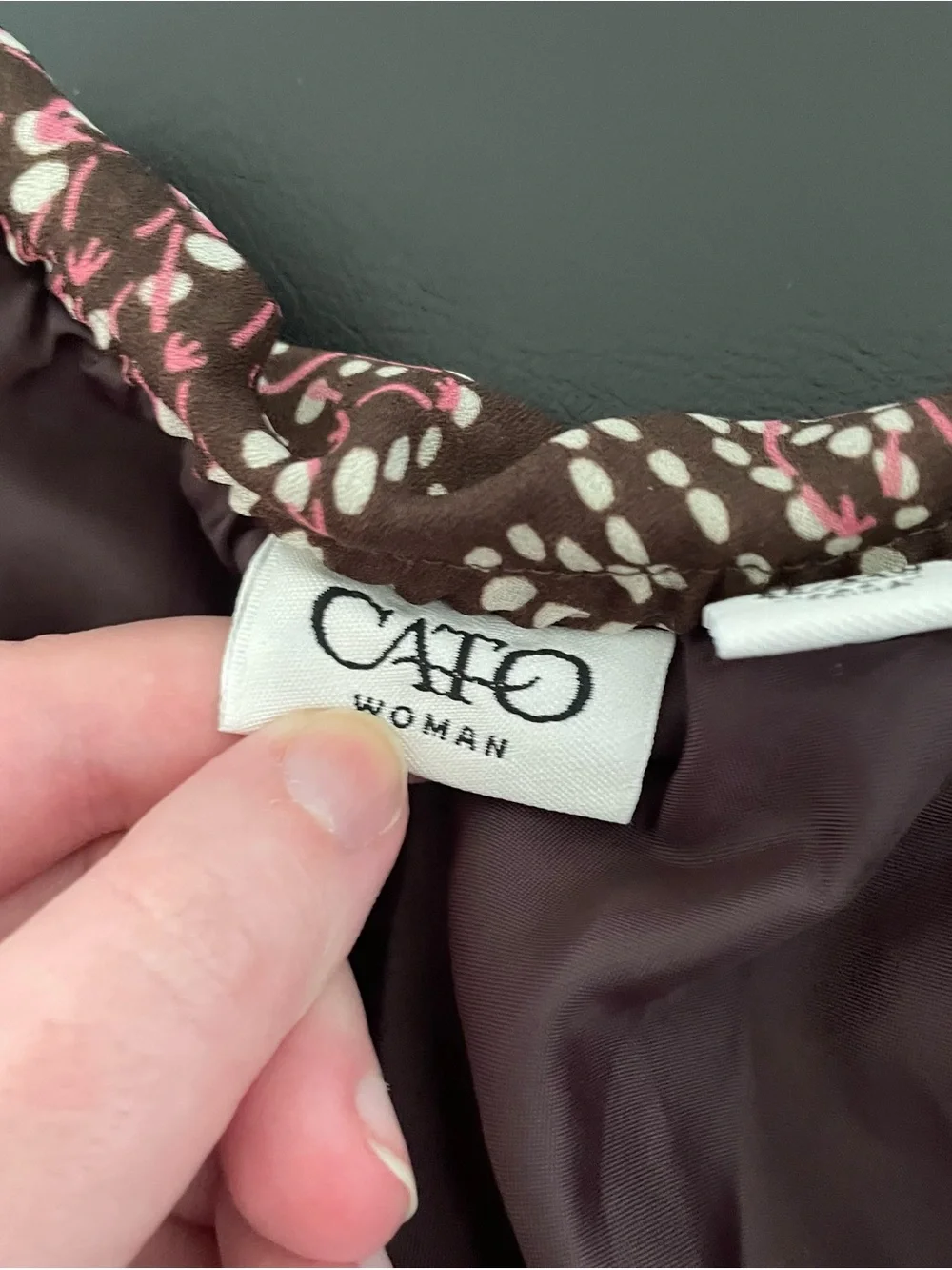 Cato Brown A-Line Skirt with Pink and Blue Floral Print